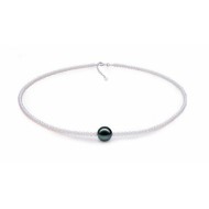 Akoya Pearl Necklace 6.0-11.0mm White and Tahitian Pearl
