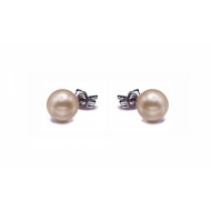 Freshwater Pearl Earrings Stud 8.0-11.0mm Peach AAA Quality