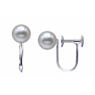 Freshwater Pearl Earrings Non-pierced 9.0-11.0mm White AAA