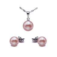 Freshwater Pearl Set 8.0-10.0mm Pink AAA Quality