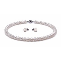 14K Gold Freshwater Pearl Set 8.5-10.0mm AAA Quality