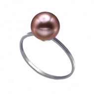 Freshwater Pearl Ring 7.0-9.0mm Metallic AAA-Pure and Simple