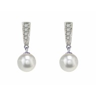 Akoya Pearl Earrings 8.0-9.0mm White AAA Quality Diamond-Dune