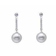 South Sea Pearl Earrings 9.0-10.0mm White AA+/AAA Quality-Wand