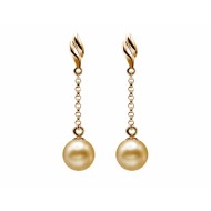 South Sea Pearl Earring 8.0-10.0mm Golden AA+/AAA Quality