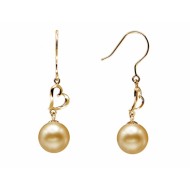 South Sea Pearl Earring 9.0-11.0mm Golden AA+/AAA Quality