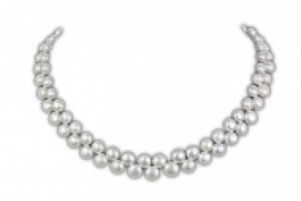 Freshwater Pearl Necklace 8.0-9.0mm White Coin Shaped AAA